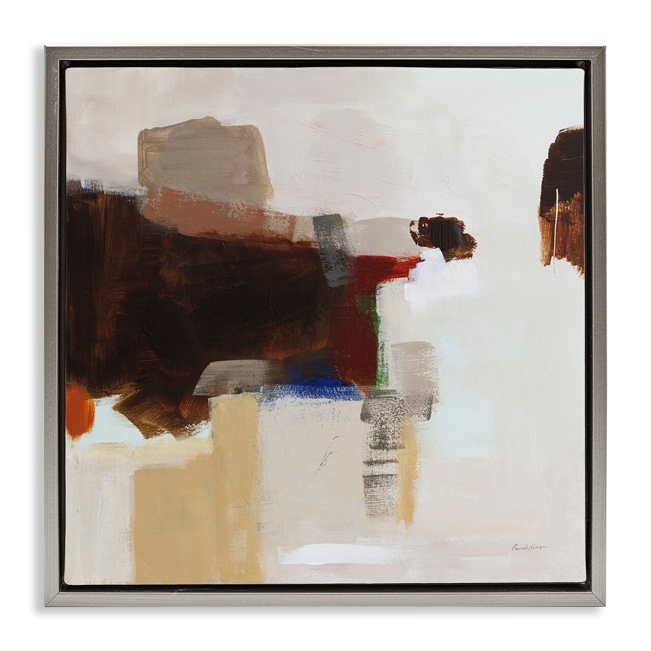 Stupell Industries American Rust Abstraction Framed Floater Canvas Wall Art Design by Pamela Munger